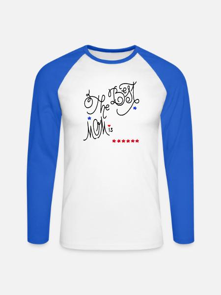 the best Mom, Muttertag - Unisex Baseballshirt langarm - Weiß/Royalblau