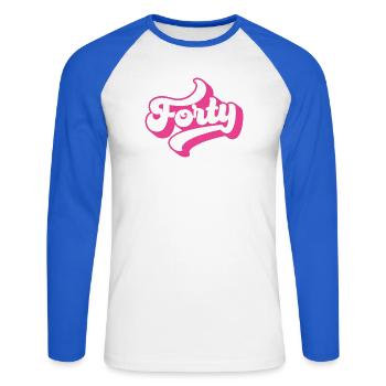 Forty 40th Birthday For Women 40 Years Old - Unisex Long Sleeve Baseball T-Shirt - white/royal blue - Front - Nik (191cm)