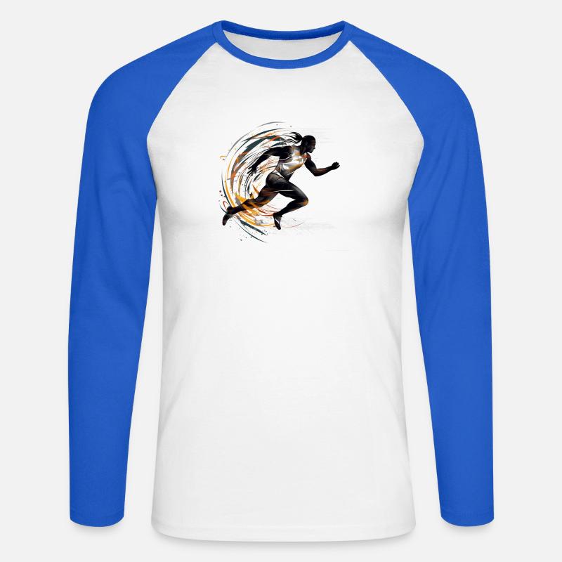 Vescovo - Maglia da baseball a manica lunga da uomo - bianco/blu royal