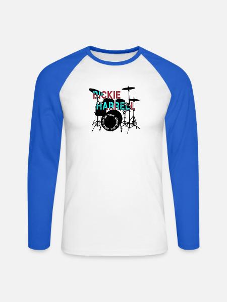 Dickie Harrell Neon Distressed - Unisex Baseballshirt langarm - Weiß/Royalblau