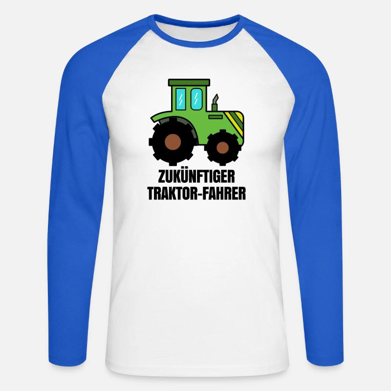 Traktor Nutzfahrzeug Landwirtschaft Statement Feld - Unisex Baseballshirt langarm - Weiß/Royalblau