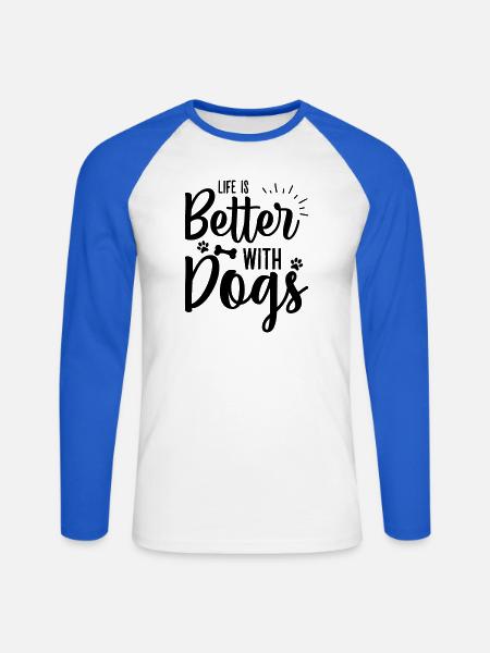 [wartet auf Design-Upload] - Unisex Baseballshirt langarm - Weiß/Royalblau