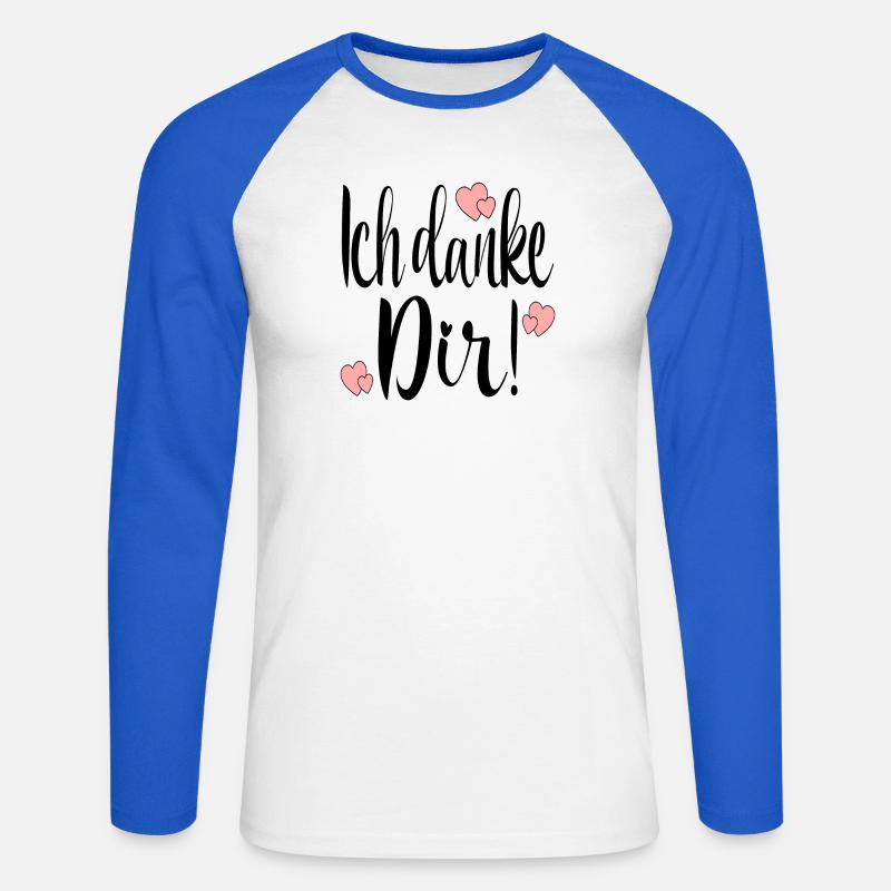 Ich danke Dir Danksagung Sprüche - Unisex Baseballshirt langarm - Weiß/Royalblau