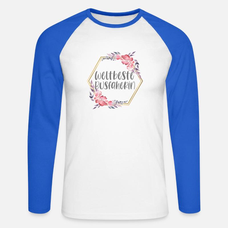Busfahrerin Bus Beruf Geschenk - Unisex Baseballshirt langarm - Weiß/Royalblau