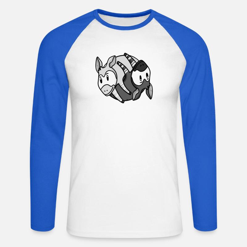 Yin Yang Okapi - Unisex Baseballshirt langarm - Weiß/Royalblau