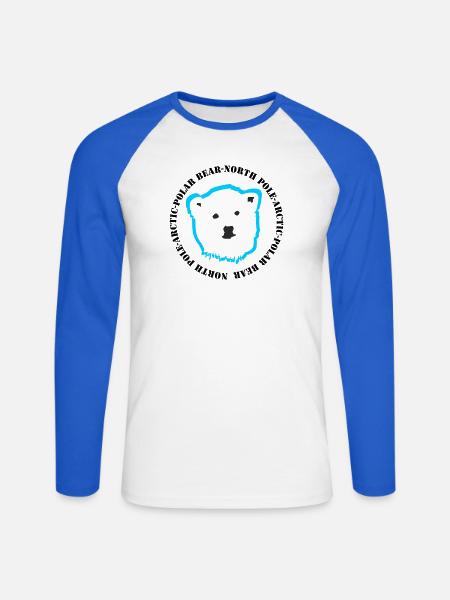 Eisbär 4 - Unisex Baseballshirt langarm - Weiß/Royalblau