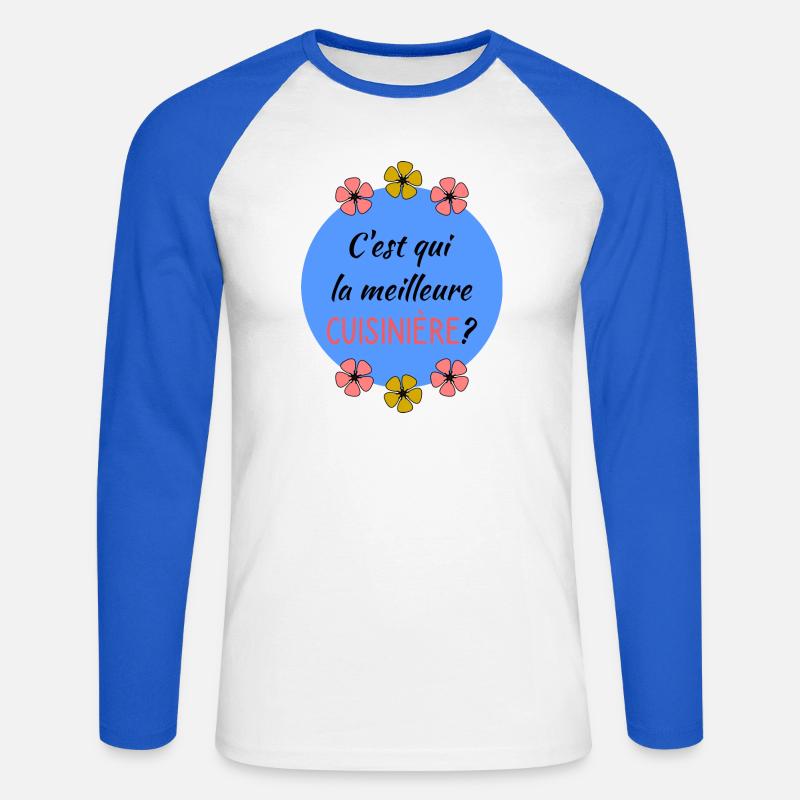NONNA. NONNA - Maglia da baseball a manica lunga da uomo - bianco/blu royal