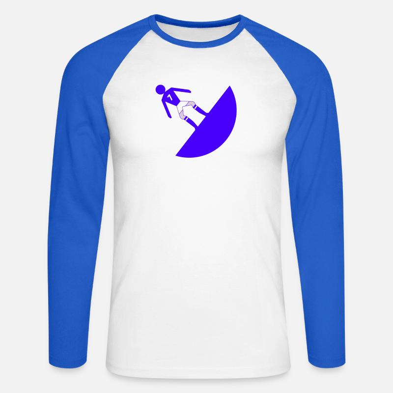 7 Italia subbuteo - Maglia da baseball a manica lunga da uomo - bianco/blu royal