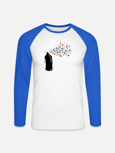 Wildstyle Sprayer Graffti Spraydose Strassenkunst - Unisex Baseballshirt langarm - Weiß/Royalblau