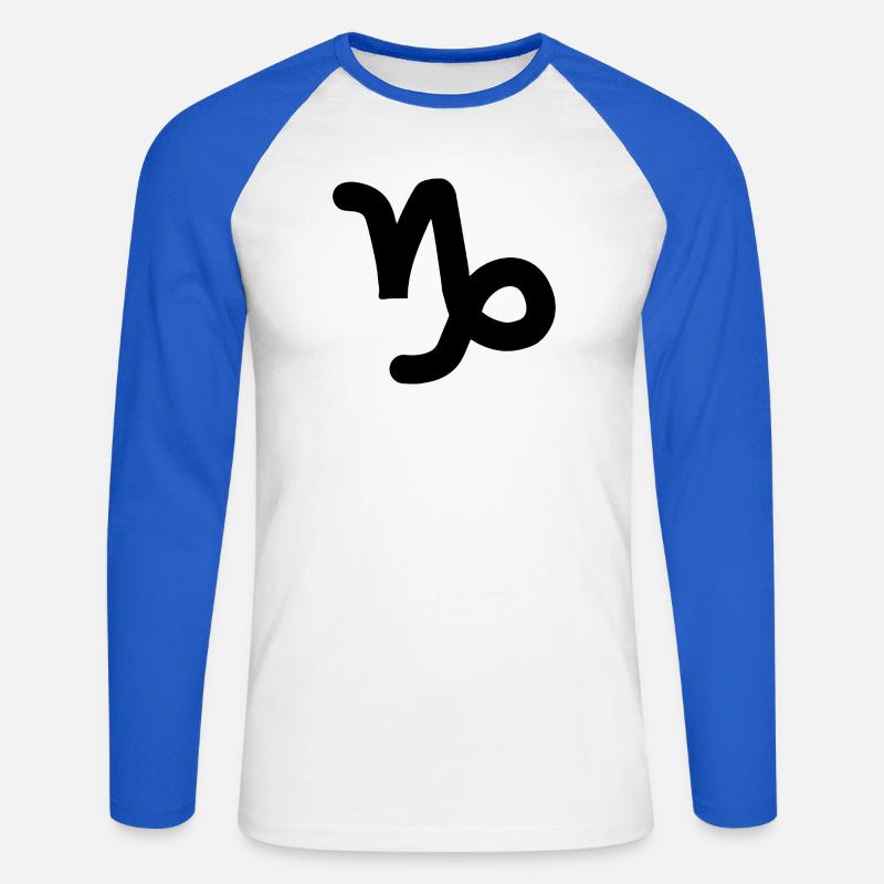 Steinbock Steinbock Steinbock Sternzeichen - Unisex Baseballshirt langarm - Weiß/Royalblau
