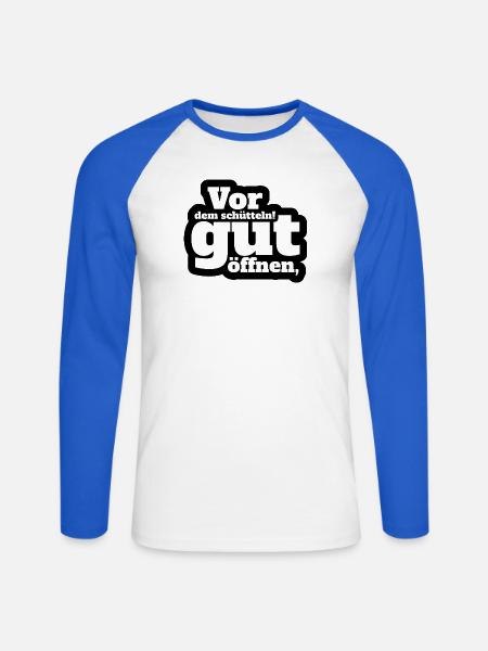 Lustiges T-Shirt mit Spruch - Unisex Baseballshirt langarm - Weiß/Royalblau