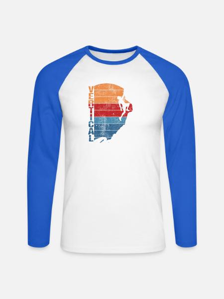 Vertical Passion klettern bouldern climbing - Unisex Baseballshirt langarm - Weiß/Royalblau