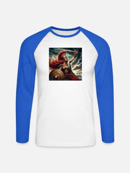 Die Macht eines keltischen Kriegers - Unisex Baseballshirt langarm - Weiß/Royalblau