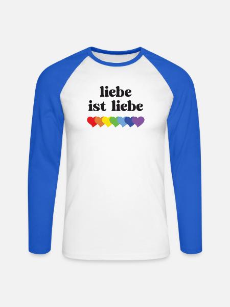 LGBT Pride Month - Liebe ist Liebe - Unisex Baseballshirt langarm - Weiß/Royalblau