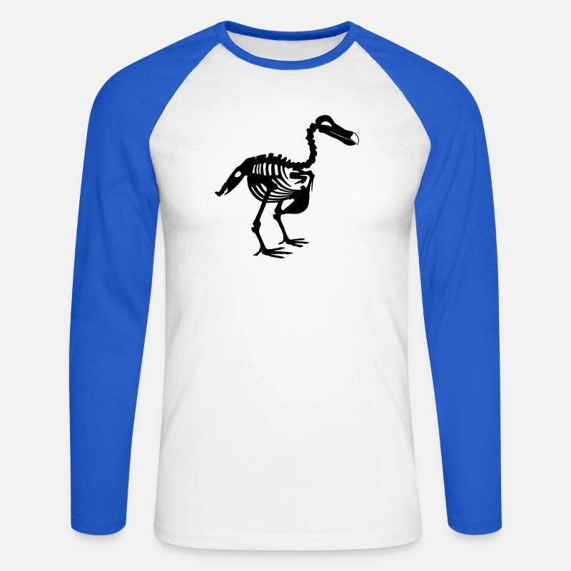 Dodo - Unisex Baseballshirt langarm - Weiß/Royalblau