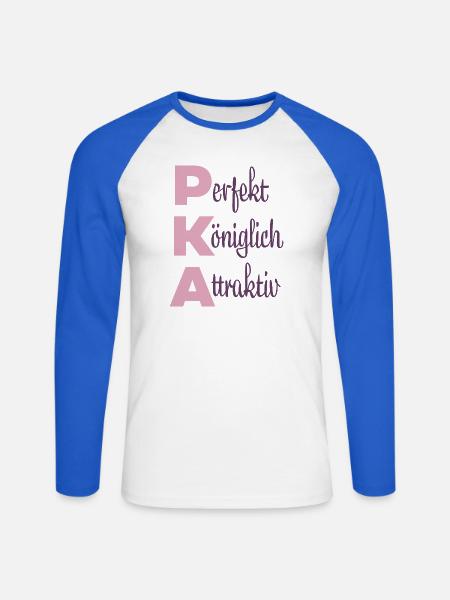 Perfekt Königlich Attraktiv - Unisex Baseballshirt langarm - Weiß/Royalblau