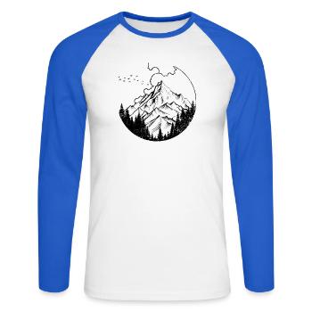 InputRequiredDesignPreview - Unisex Baseballshirt langarm - Weiß/Royalblau - Vorne - Nik (191cm)