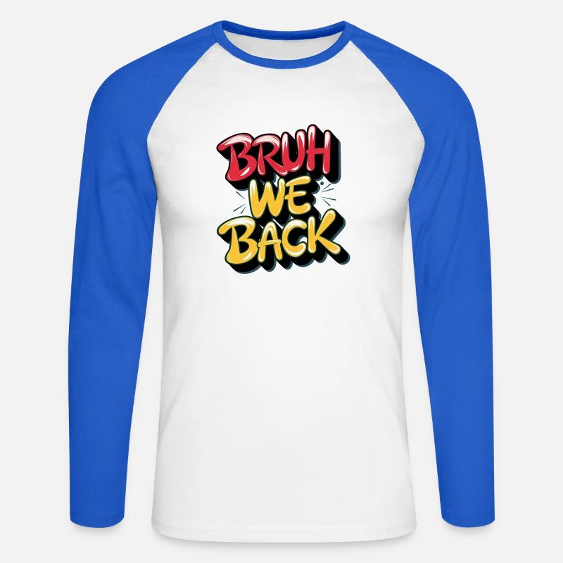 Aussprache und Textdesign im Retro-Stil - Unisex Baseballshirt langarm - Weiß/Royalblau
