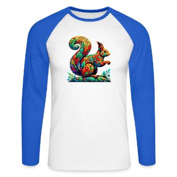 Squirrel - Unisex Long Sleeve Baseball T-Shirt - white/royal blue - Front - Nik (191cm)