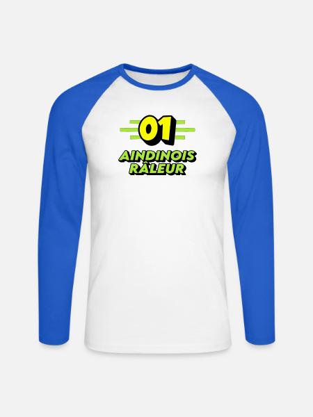 Complaining Aindinois - Unisex Long Sleeve Baseball T-Shirt - white/royal blue