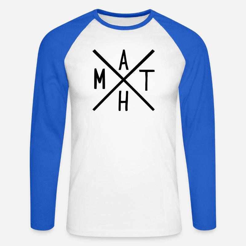 Mathe - Unisex Baseballshirt langarm - Weiß/Royalblau