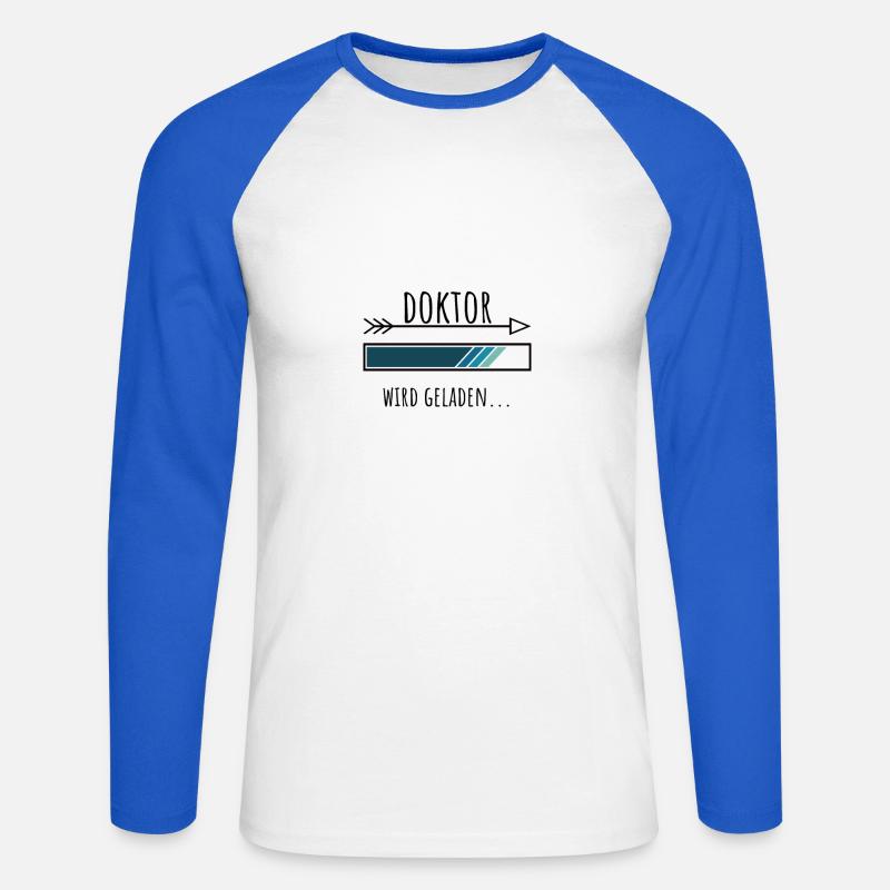 Doktoranten Geschenk Studium - Unisex Baseballshirt langarm - Weiß/Royalblau