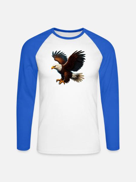 Eagle - Unisex Long Sleeve Baseball T-Shirt - white/royal blue