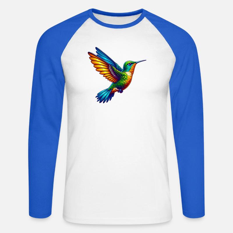 Colibrì - Maglia da baseball a manica lunga da uomo - bianco/blu royal