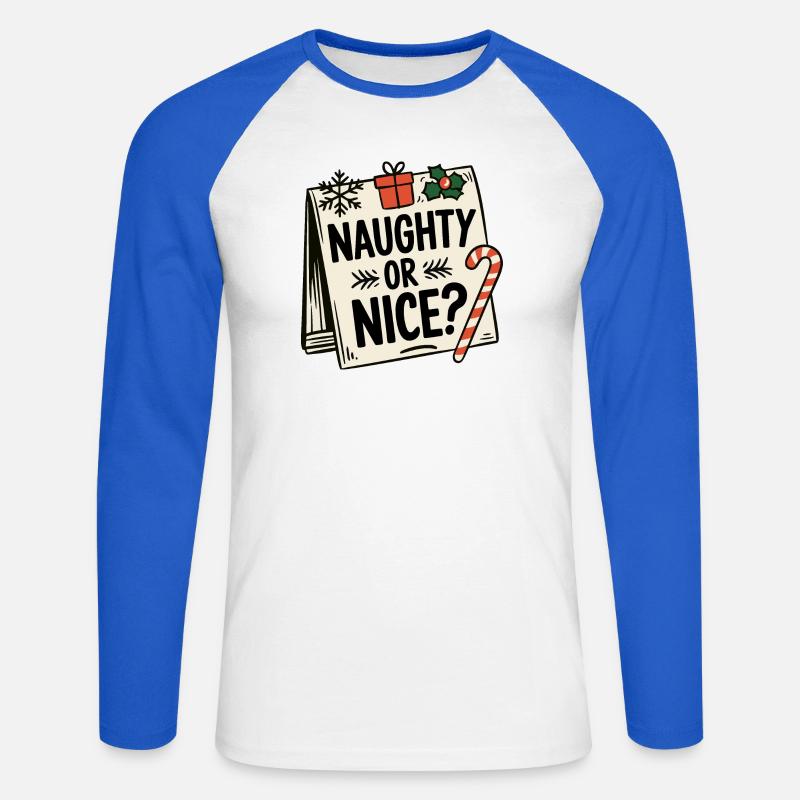 Frech oder nett - Unisex Baseballshirt langarm - Weiß/Royalblau