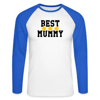 Best Mom - Mother's Day - Unisex Long Sleeve Baseball T-Shirt - white/royal blue - Front - Nik (191cm)