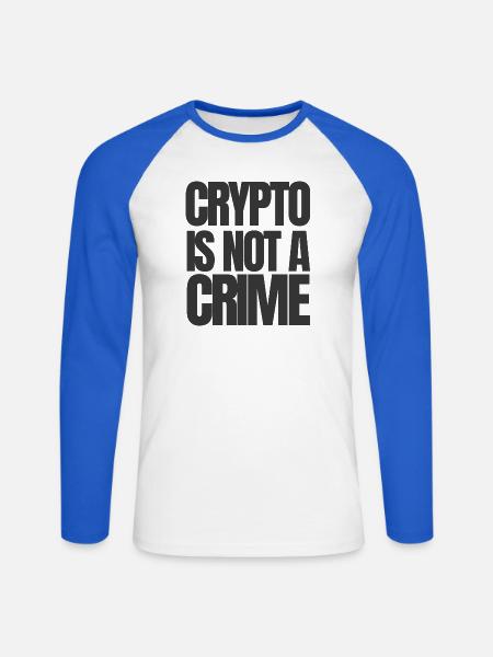 Crypto Is Not A Crime - Unisex Baseballshirt langarm - Weiß/Royalblau