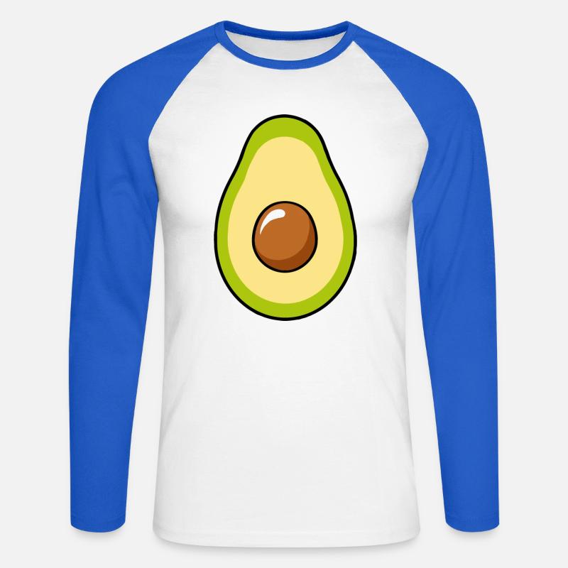 Avocado - Unisex Long Sleeve Baseball T-Shirt - white/royal blue