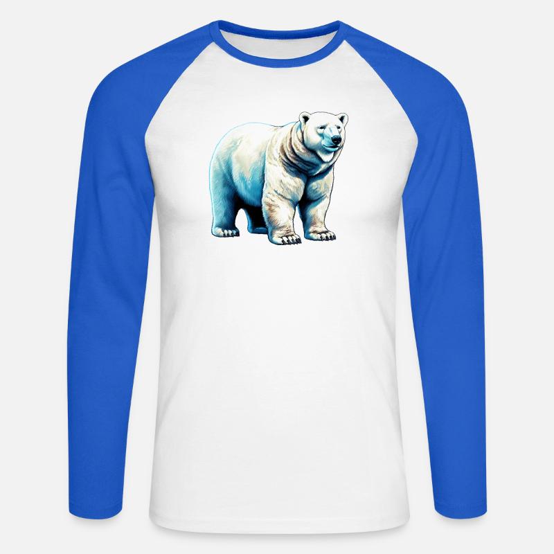 Orso polare bianco - Maglia da baseball a manica lunga da uomo - bianco/blu royal
