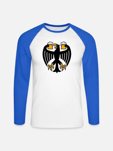 Germany Beer Federal Eagle - Unisex Long Sleeve Baseball T-Shirt - white/royal blue