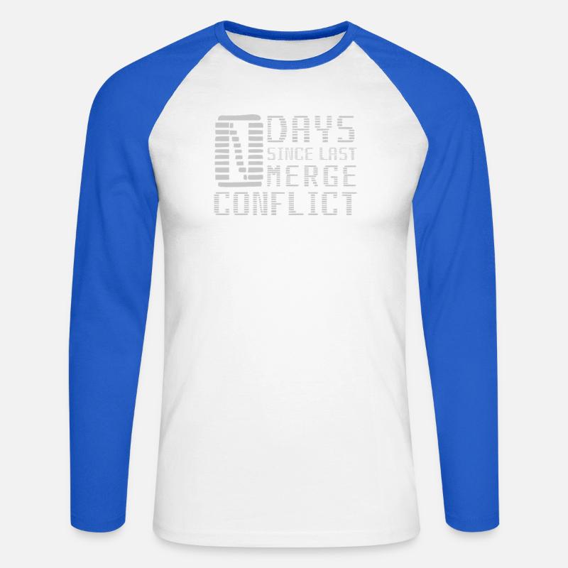 Merge Conflict Software Developer Developer geek - Unisex Long Sleeve Baseball T-Shirt - white/royal blue
