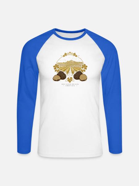 Italienisches Trüffelfest - Unisex Baseballshirt langarm - Weiß/Royalblau