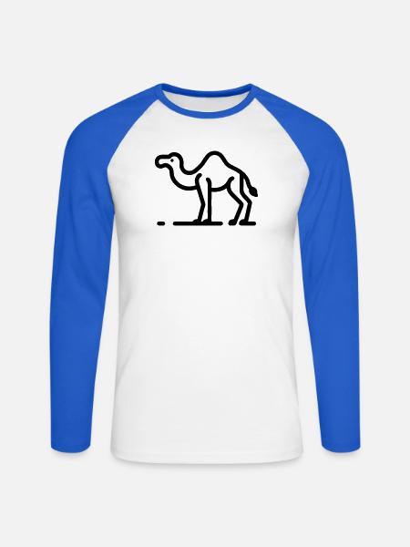 Chameau - T-shirt baseball manches longues Homme - blanc/bleu royal