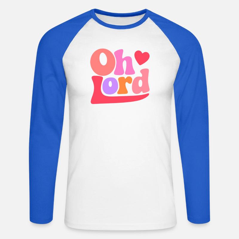 Oh Lord - Unisex Long Sleeve Baseball T-Shirt - white/royal blue