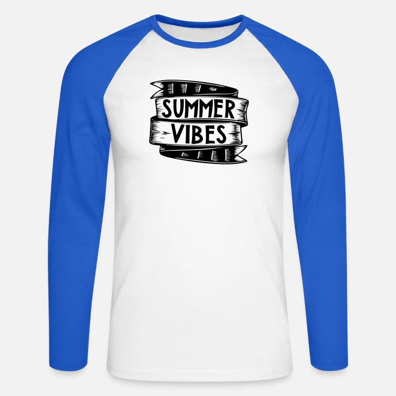 summer vibes | Vector graphic - Unisex Baseballshirt langarm - Weiß/Royalblau
