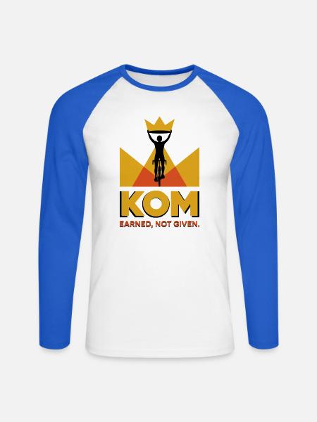 Radfahrer KOM Krone Logo Geschenk - Unisex Baseballshirt langarm - Weiß/Royalblau