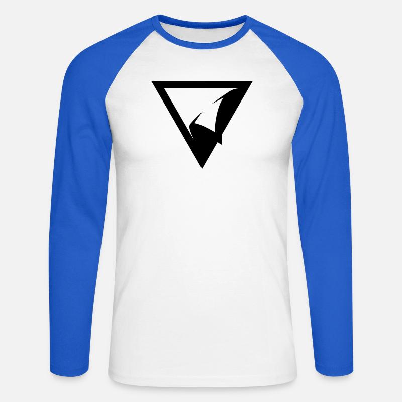 TRIANGLE PATCH - Unisex Baseballshirt langarm - Weiß/Royalblau