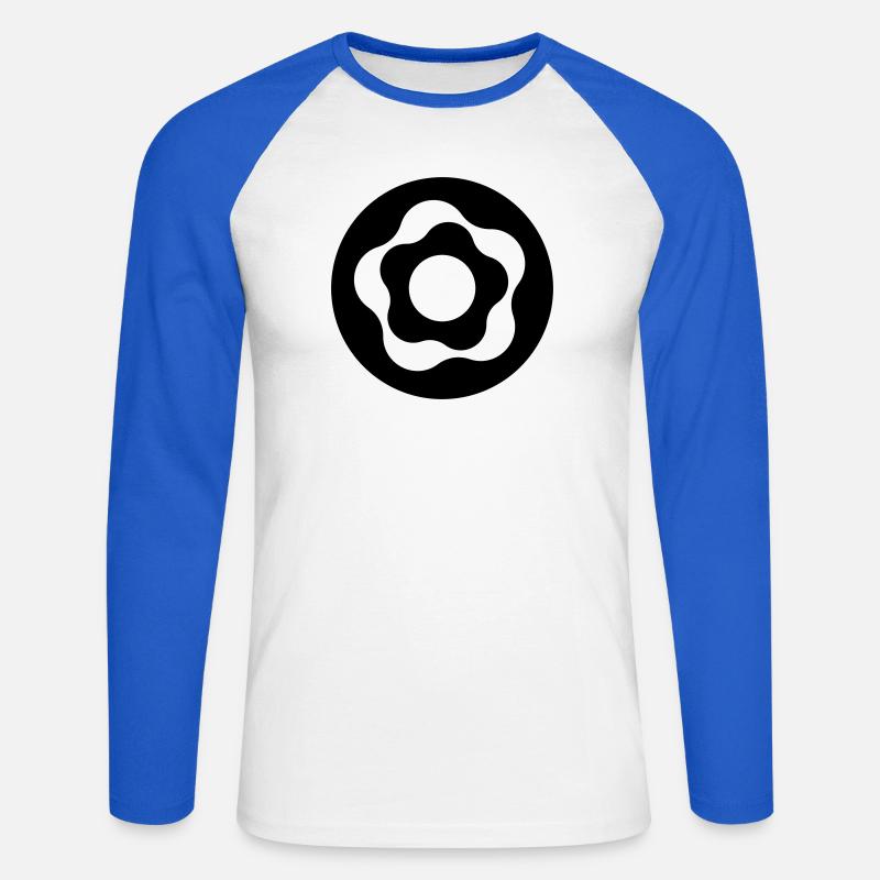 Doughnut - Unisex Long Sleeve Baseball T-Shirt - white/royal blue