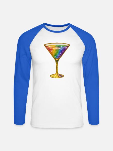 Galaktischer Cocktail in Regenbogenfarben - Unisex Baseballshirt langarm - Weiß/Royalblau