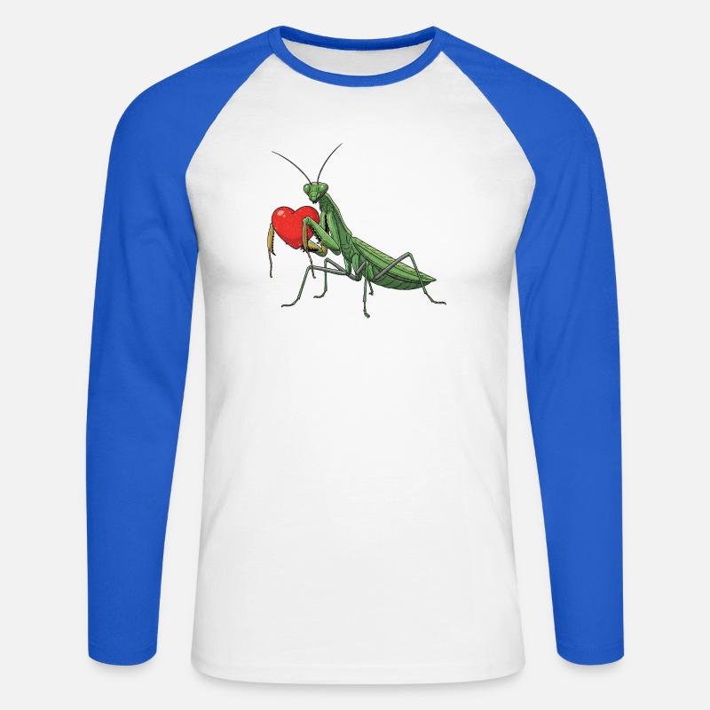 Mantide religiosa - Maglia da baseball a manica lunga da uomo - bianco/blu royal