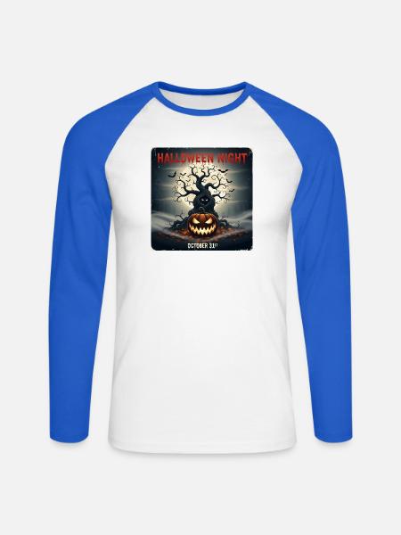[HD] Halloween 3 - Unisex Baseballshirt langarm - Weiß/Royalblau
