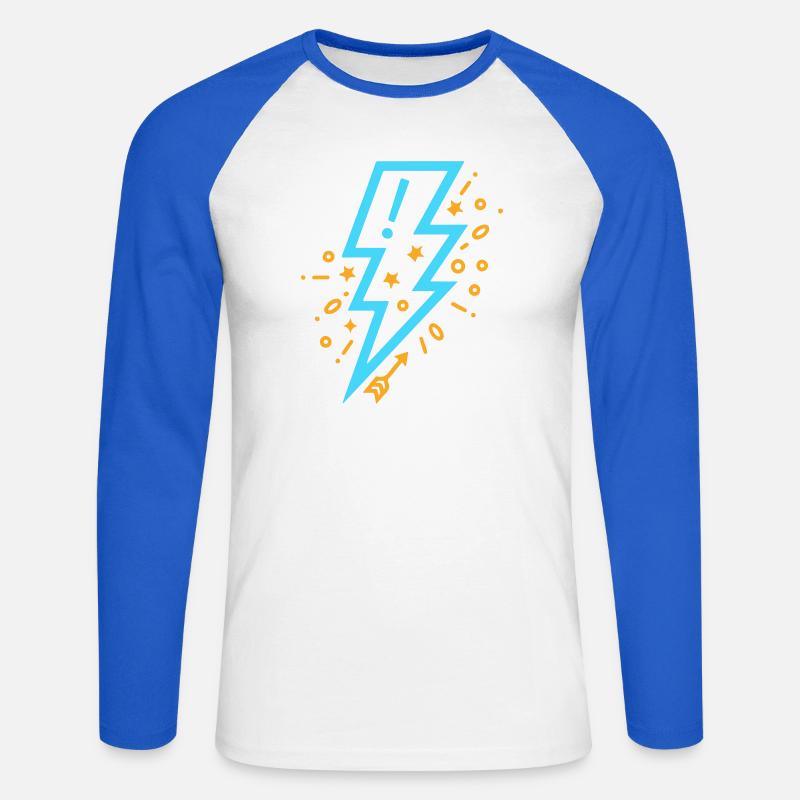 Blitz mit jungem und kraftvollem Stil - Unisex Baseballshirt langarm - Weiß/Royalblau