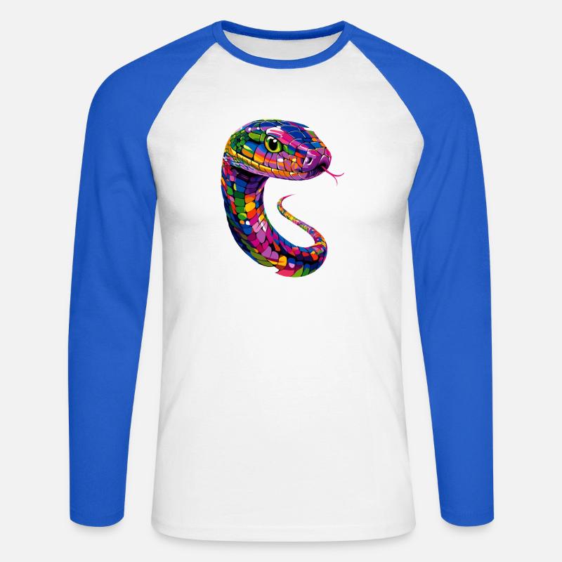 snake, python, cobra, rattlesnake, snakes - Unisex Long Sleeve Baseball T-Shirt - white/royal blue