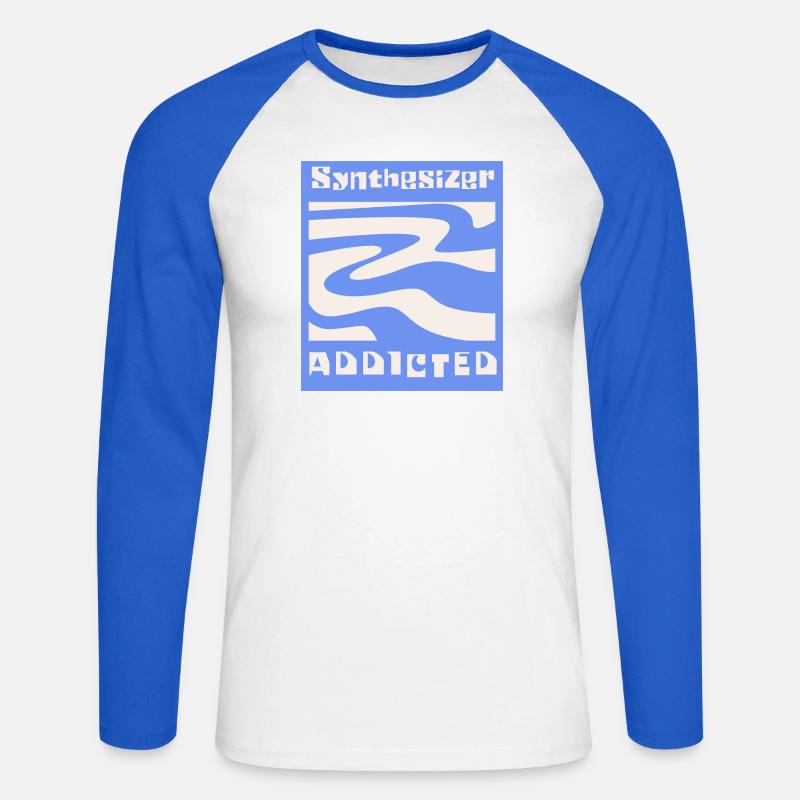 Synthesizer addicted Synth Modular - Unisex Baseballshirt langarm - Weiß/Royalblau