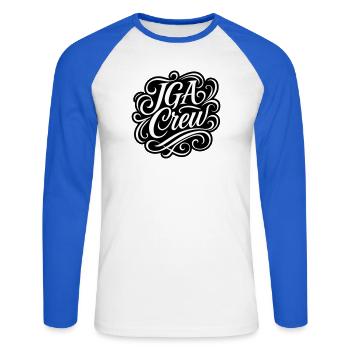 Bachelor Crew Bachelor Party - Unisex Long Sleeve Baseball T-Shirt - white/royal blue - Front - Nik (191cm)