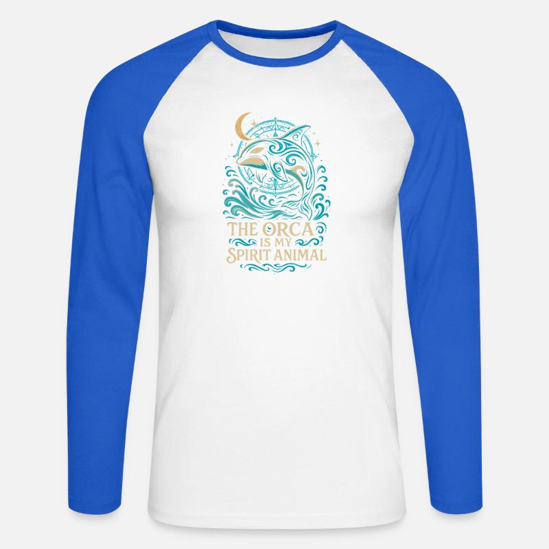 Don't worry, we've checked - not flat - Unisex Long Sleeve Baseball T-Shirt - white/royal blue